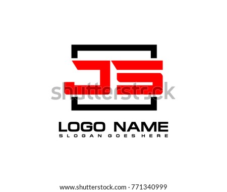 Initial square J & S logo template vector