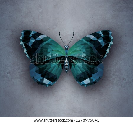Geometric butterfly on the wall Сток-фото © 