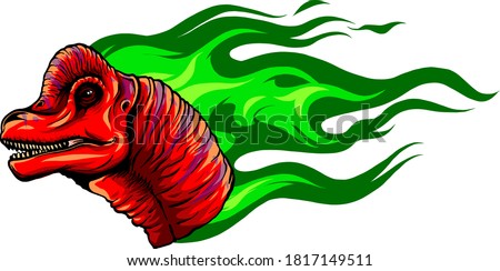 Vector Cartoon Dragon Head Isolated On White Background