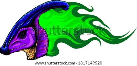 Vector Cartoon Dragon Head Isolated On White Background