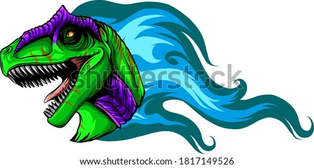 Vector Cartoon Dragon Head Isolated On White Background