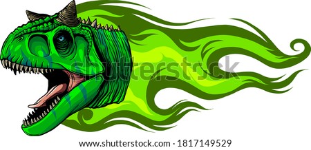 Vector Cartoon Dragon Head Isolated On White Background