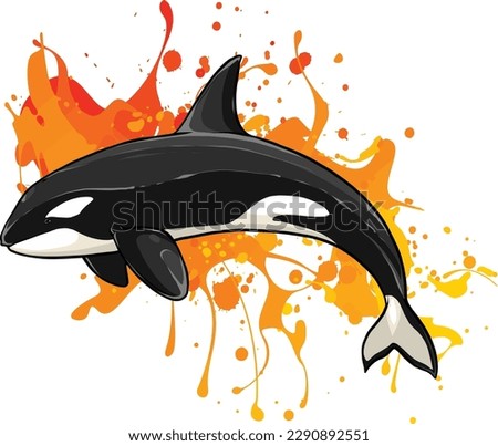 orca underwater killer whale sign logo emblem vector illusration