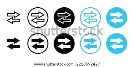 Arrow data transfer icon vector set. Exchange or arrow data sign silhouette. Share or swap arrow symbol illustration. Two arrows for apps and websites