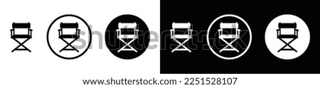 Film director chair icon vector. Director chair or director's seat icon symbol in the circle for apps and websites, vector illustration