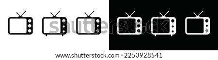 TV icon vector set. Television icon. Simple tv sign, symbol illustration