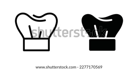 Chef hat icon. Restaurant sign and symbol. A chef's hat icon in line and flat style. Vector illustration