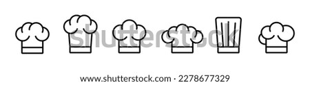 Chef hat icon set. Restaurant sign and symbol. A chef's hat icon collection in line style. Vector illustration