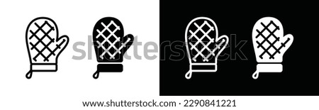 Oven mitts icon vector. Cooking gloves icons symbol in line and flat style. Oven gloves sign and symbol. Vector illustration