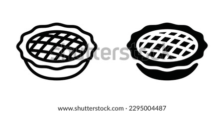 Pie icon vector. Apple pie icon symbol in line and flat style. Bakery sign and symbol. Vector illustration