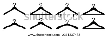 Hanger icon. Cloth hanger, coat or clothes rack icon symbol vector in flat style on white background with editable stroke. Vector illustration