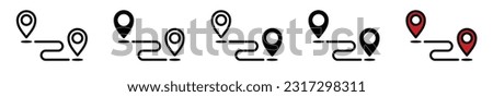 Tracking map pin icon vector. Track shipment icon symbol on white background with editable stroke for apps and websites. Vector illustration EPS 10