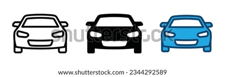 Car icon in line and flat style. Vehicle, transportation symbol. Vector illustration
