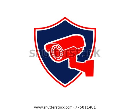 Shield Security Surveillance CCTV Camera Watch Illustration Logo Symbol