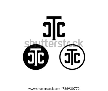 Circle Initial Name Letter CTC Symbol Icon Vector Logo Monogram Set