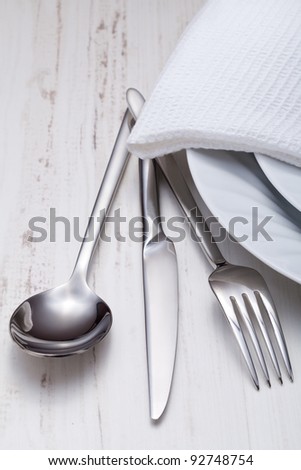 Set of kitchen object on a white background.
