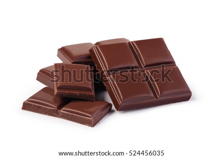 close up a chocolate bar isolated on white background Imagine de stoc © 