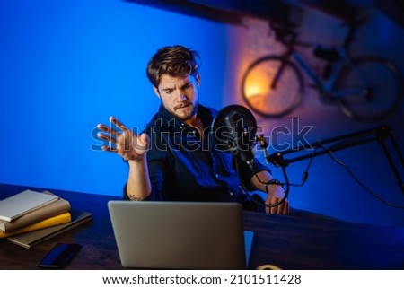 Similar – Image, Stock Photo Man in recording studio