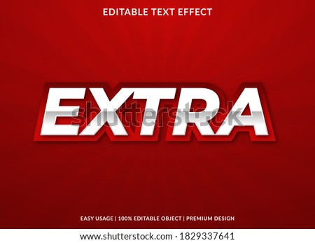 extra text effect template with bold and 3d style use for business logo and brand
