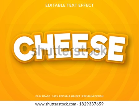 cheese text effect template with bold and 3d cartoon style use for business logo and brand