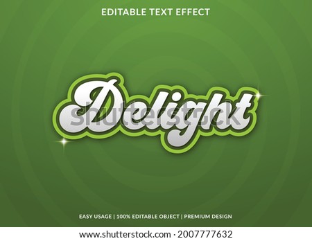 delight text effect template with bold and abstract style use for business brand and logo