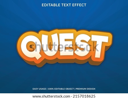 quest text effect template with abstract style use for business logo and brand