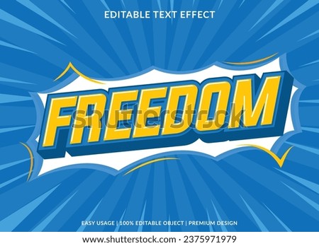 freedom editable text effect template with abstract background use for business logo and brand