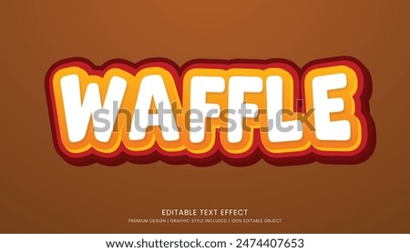 waffle food editable 3d text effect template bold typography and abstract style, food logo and fast food brand