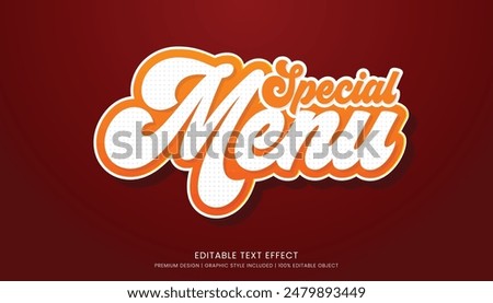 food text effect editable 3d text style template for business logo and fast food brand