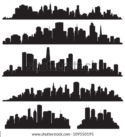 Detroit Skyline Vector Silhouettes Free | 123Freevectors