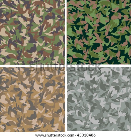 Seamless Camouflage Patterns Stock Vector Illustration 45010486 ...