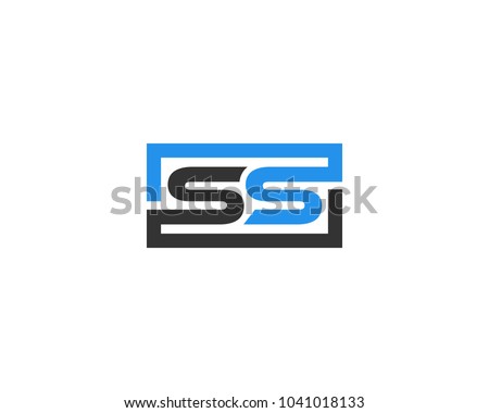SS initial box letter logo template vector