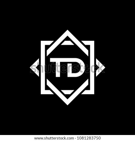 Simple TD initial Logo design template vector illustration