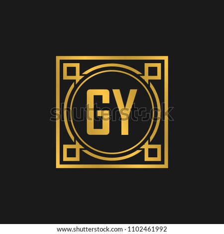 GY initial logo. Luxury ornament crown logo. Stock fotó © 