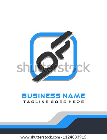 OP initial box letter logo template vector