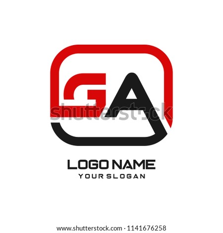 GA initial box letter logo template vector Stock fotó © 