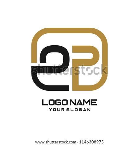 OP initial box letter logo template vector