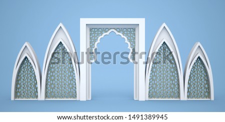 3d illustration gate entrance islamic ornament texture for event exhibition. High resolution image isolated. Imagine de stoc © 