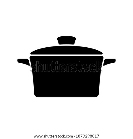 Pan icon. Black silhouette. Side view. Vector flat graphic illustration. The isolated object on a white background. Isolate.