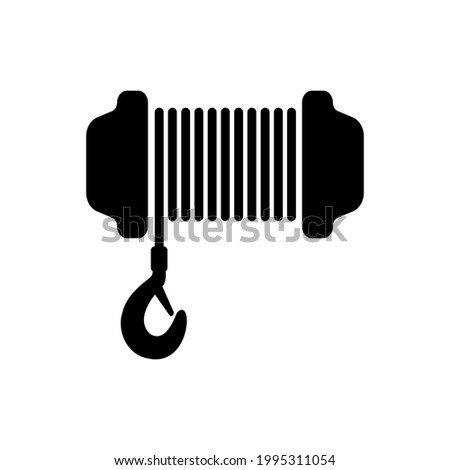 Winch icon. Black silhouette. Front view. Vector simple flat graphic illustration. The isolated object on a white background. Isolate.