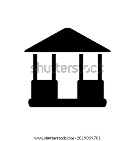 Gazebo icon. Black silhouette. Side view. Vector simple flat graphic illustration. The isolated object on a white background. Isolate.