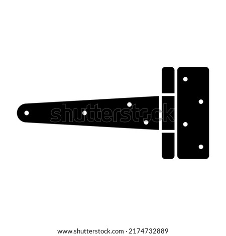 Door hinge icon. Black silhouette. Horizontal front side view. Vector simple flat graphic illustration. Isolated object on a white background. Isolate.