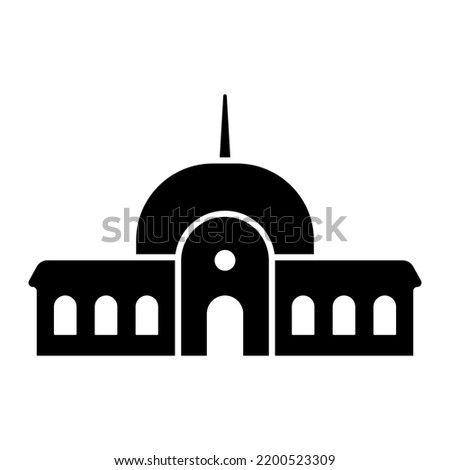 Building icon. Black silhouette. Front view. Vector simple flat graphic illustration. Isolated object on a white background. Isolate.