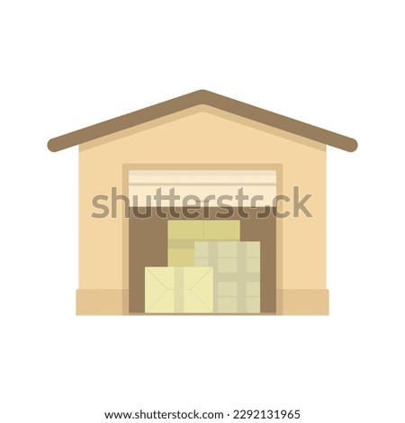 Warehouse icon. Garage, boxes. Color silhouette. Front view. Vector simple flat graphic illustration. Isolated object on a white background. Isolate.