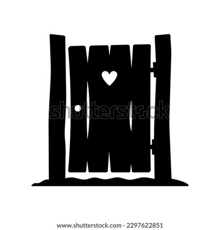 Similar – Image, Stock Photo Wooden door with heart shape hole. Wood plank background