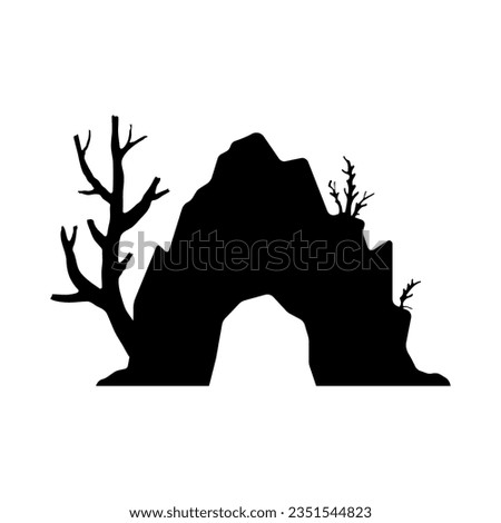 Cave icon. Black silhouette. Front view. Vector simple flat graphic illustration. Isolated object on a white background. Isolate.