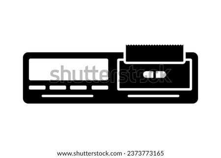 Tachograph icon. Black silhouette. Front view. Vector simple flat graphic illustration. Isolated object on a white background. Isolate.