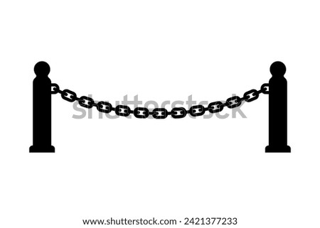 Image, Stock Photo Barrier chain in front of a house wall | Why?