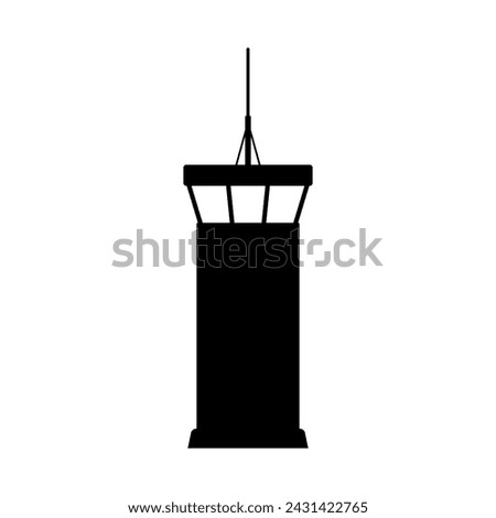 Tower icon. Black silhouette. Front side view. Vector simple flat graphic illustration. Isolated object on a white background. Isolate.