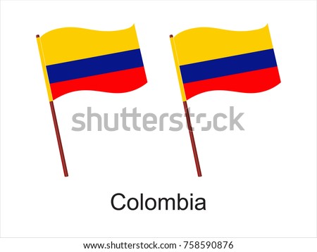 High Detailed Vector Flag of Colombia isolated on white background. Vector illustration eps 10.